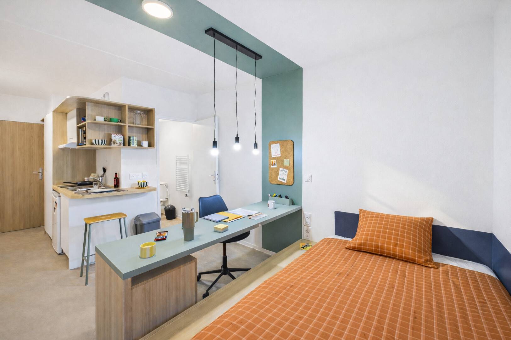 Photo d'illustration : Studio meublé avec kitchenette et bureau, Kley Paris-Saint-Ouen